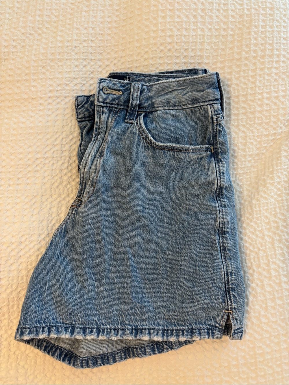 Hollister Light Wash High-Rise Denim Shorts